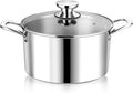 P&P CHEF 4 Quart Tri-Ply Stainless Steel Stock Pot, 4 Qt Stockpot Pasta Cooking by PPCHEF