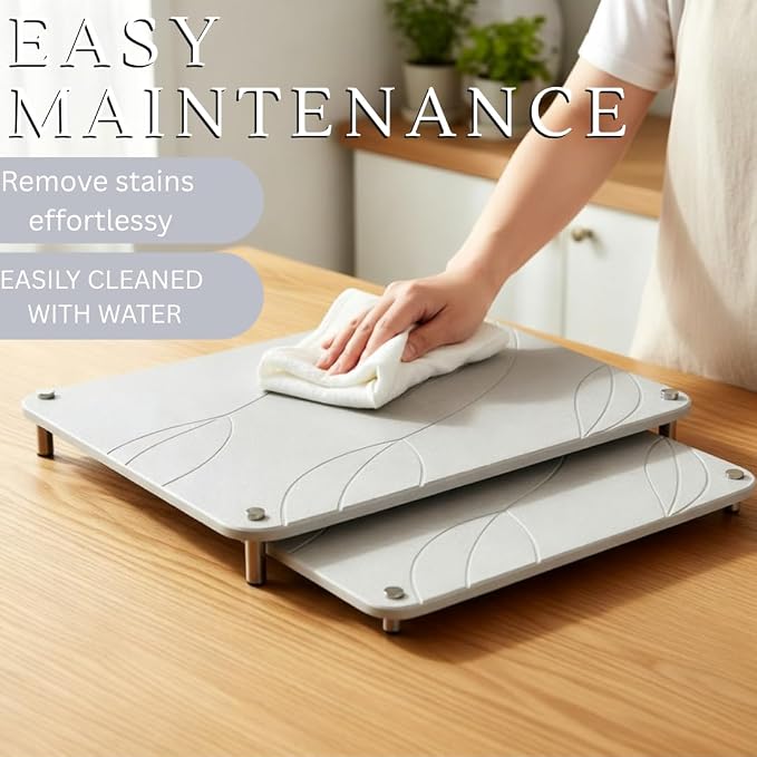 2 PCs Nesting Stone Drying Mat for Kitchen Counter - Image 6