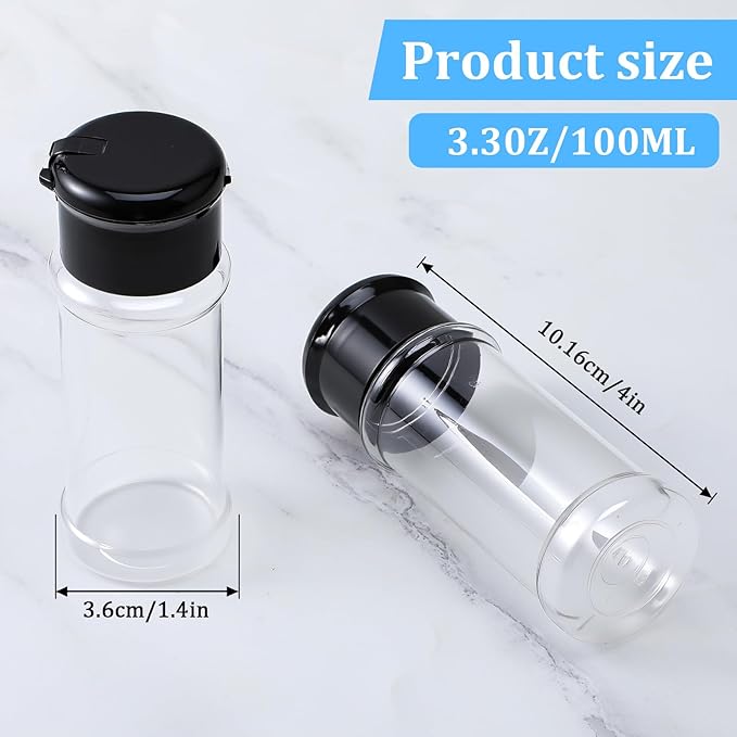 50 Pcs Clear Plastic Spice Jars - Image 2