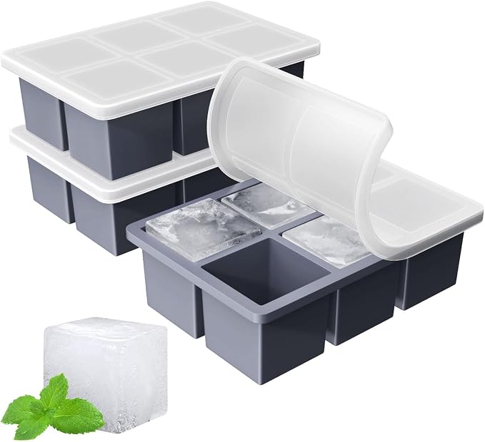 Large Ice Cube Tray for Whiskey: FDDBI Big Square Ice Cube Maker for Cocktail by FDDBI