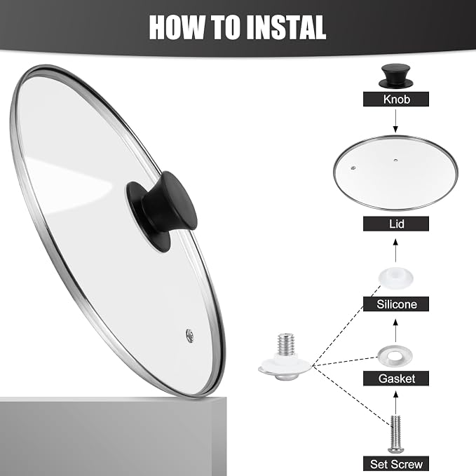 Pan Lid 8 Inch - Tempered Glass Pot Lid - Replacement Pan Cover - Image 7