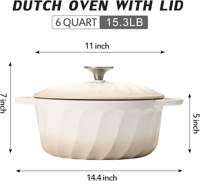 6 QT Enameled Cast Iron Dutch Oven - Image 2