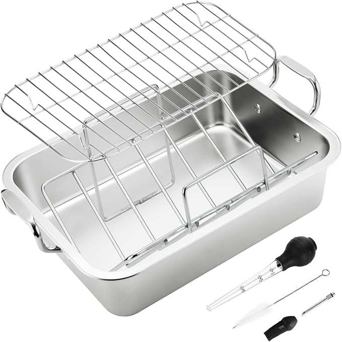 15 Inch Stainless Steel Roasting Pan - Image 2