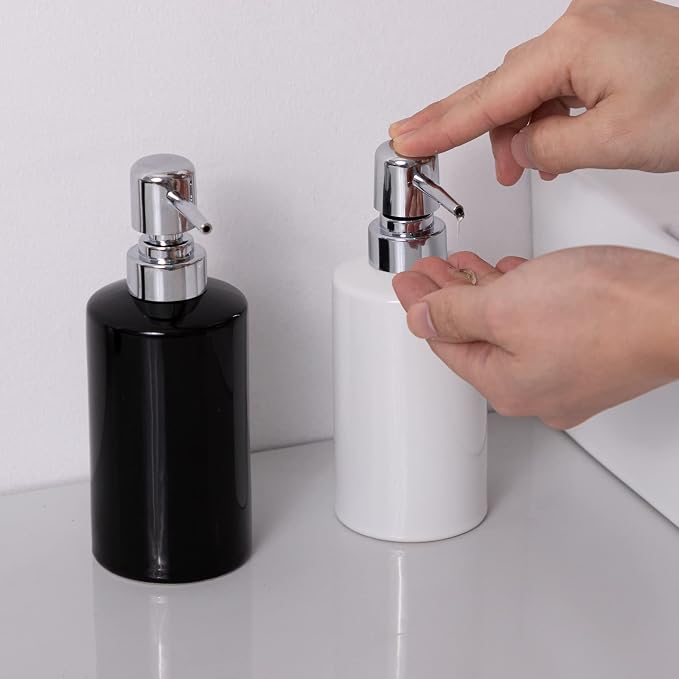 FE Soap Dispenser, 300ml/10oz Ceramic Liquid Soap Pump Dispenser, Refillable - Image 7