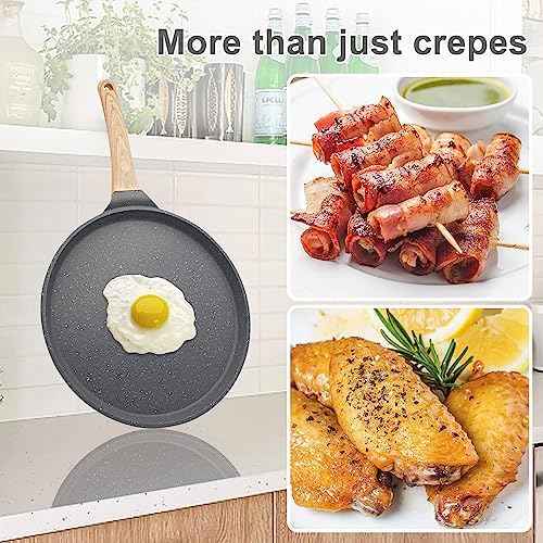 8 inch Crepe Pan, Nonstick Pan for Crepes Omelette Tortillas,Black
