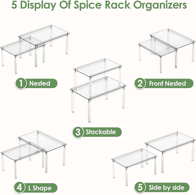 Delamu Clear Kitchen Cabinet Organizer, Stackable Cabinet Shelf - Image 5