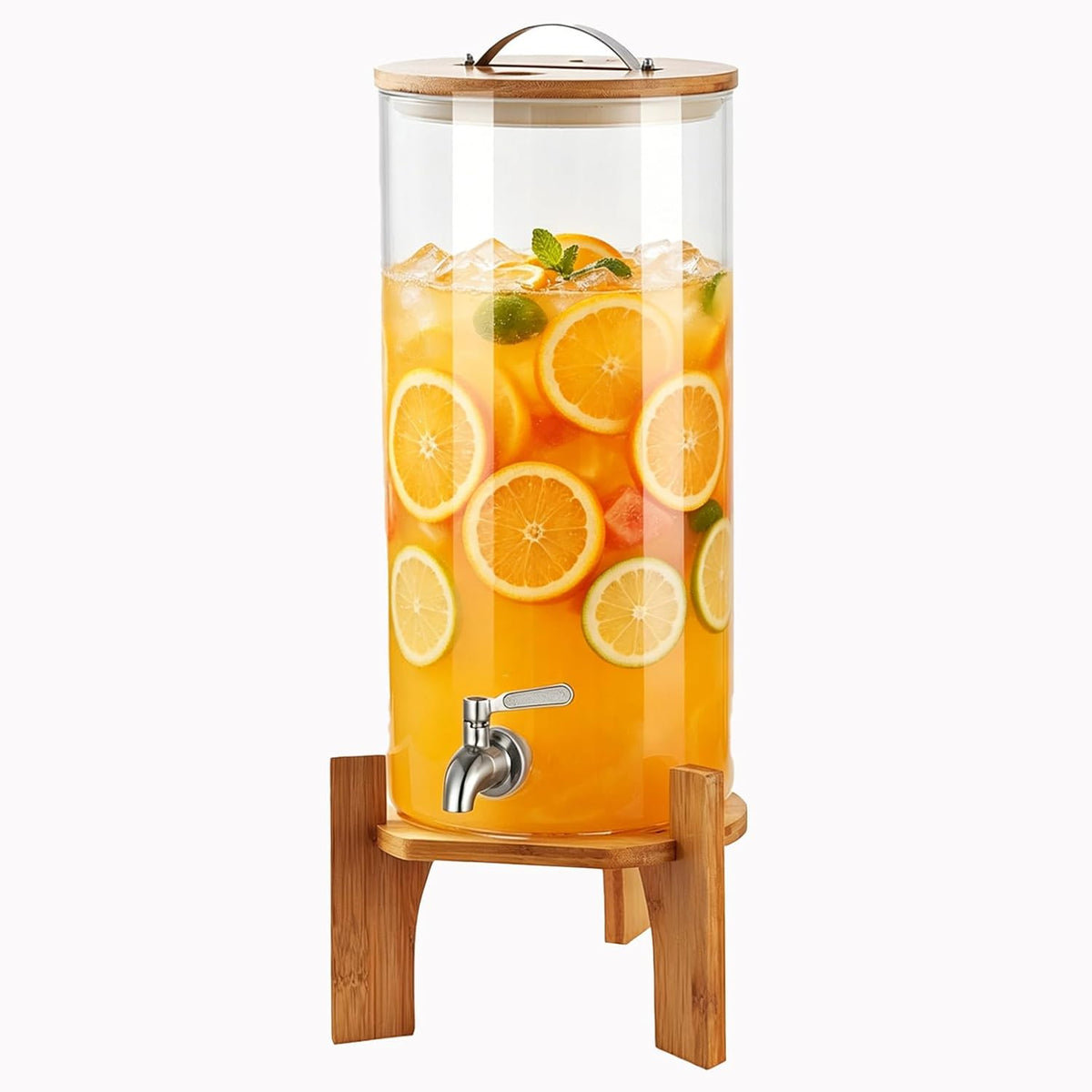 Beverage Dispenser,2.9 Gallon Glass Drink Dispenser with Stand,Glass