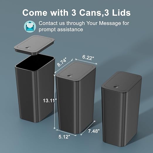 N. NETDOT 3 Pack 10 Liter Small Trash Can - Image 7