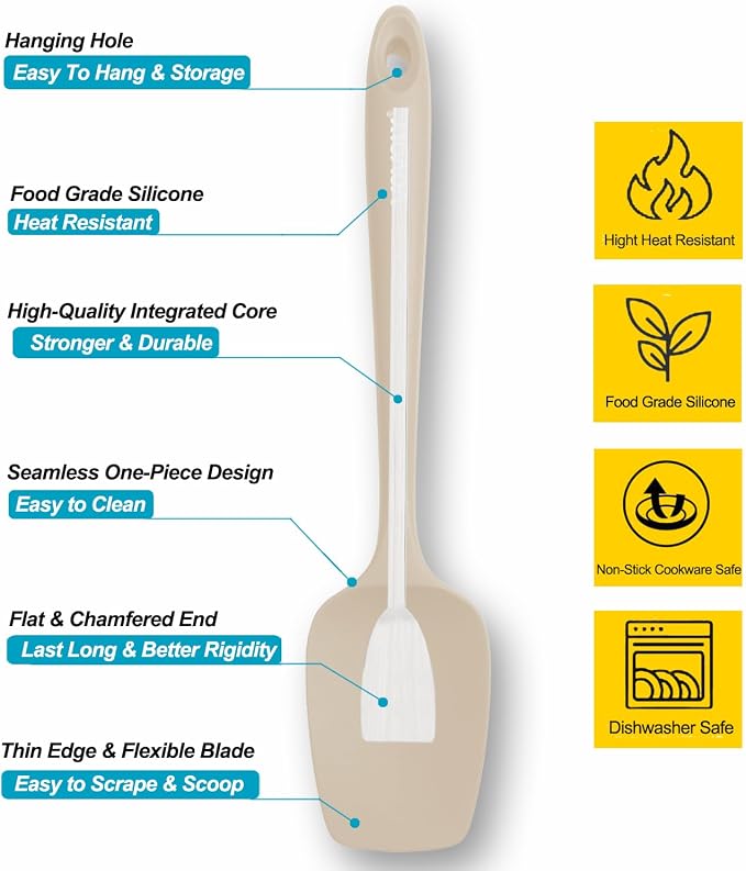 Silicone Spatula Set, High Heat Resistan Rubber Spoon Spatula, Non-Stick - Image 2