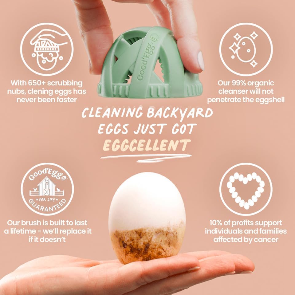 GoodEgg Silicone Egg Brush for Large to XL Eggs, Green