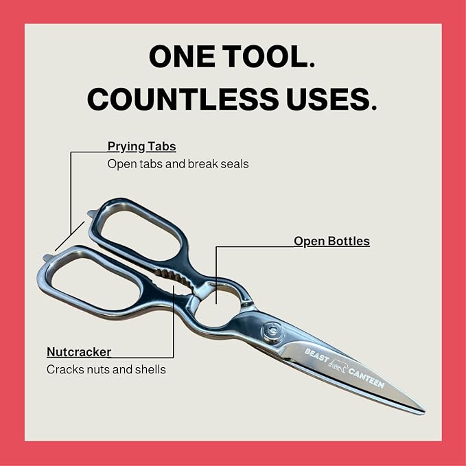 Heavy Duty Kitchen Scissors for Food — All Purpose Cooking Scissors, All - Image 6
