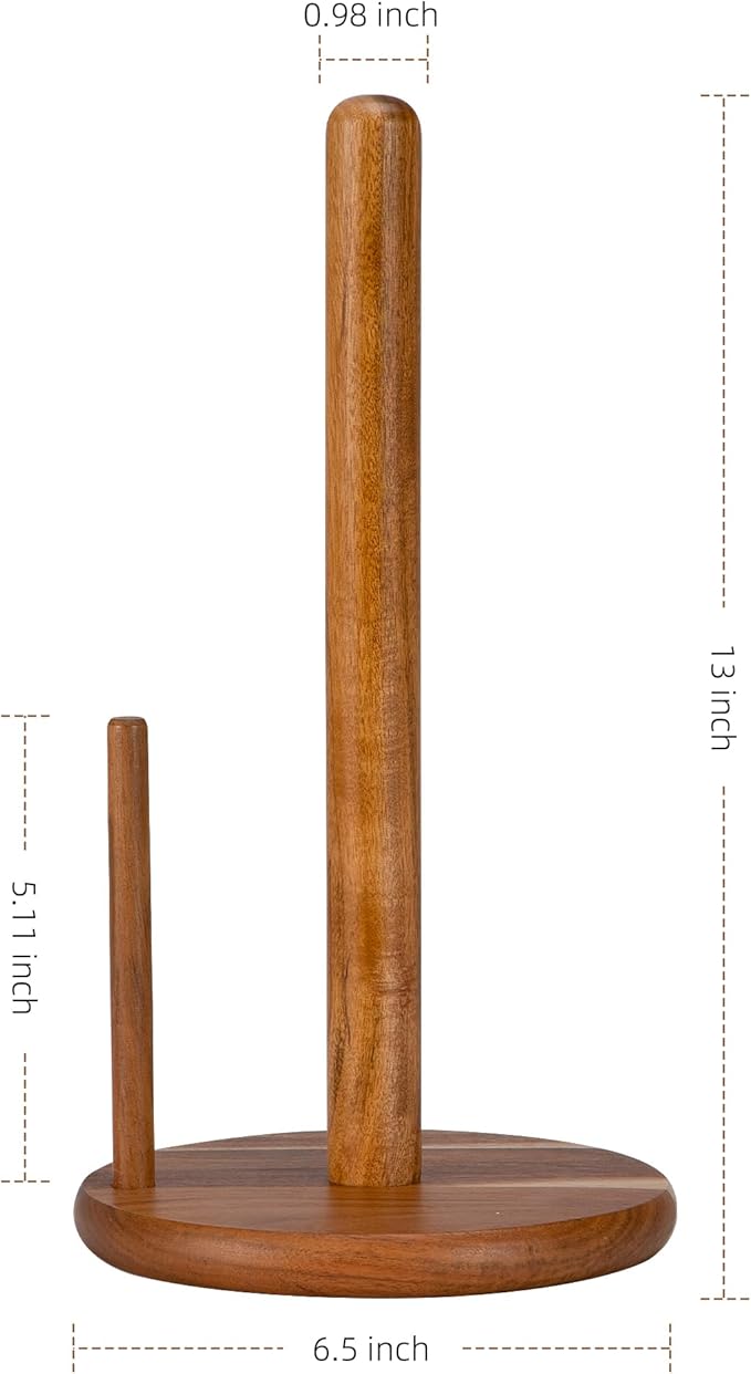 Acacia Wood Paper Towel Holder Countertop, Wooden Paper Towel Holder Thicken - Image 2