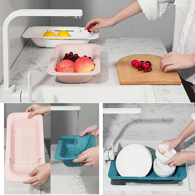 NIWWIN Collapsible Kitchen Colander Strainer, Expandable Over the Sink Colander - Image 4
