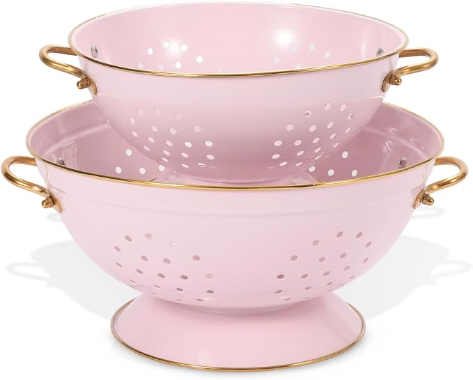 Metal Colander Set of 2, Strainer Basket by Unknown