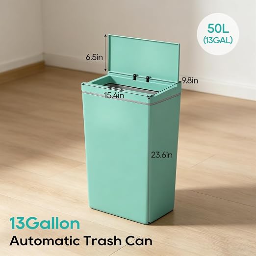 BestOffice 13 Gallon Trash Can Plastic Kitchen Trash Can Automatic Touch Free - Image 7