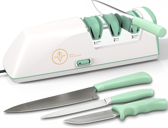 Electric Knife Sharpener with Replaceable Sharpening Head Easy to Change by VIDOMEHomeLLC