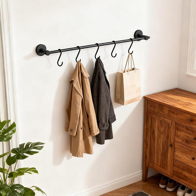 NEWRAIN Pot Rack Wall Mounted, 21 inch Hanging Pot and Pan Hanger, Stainless - Image 7