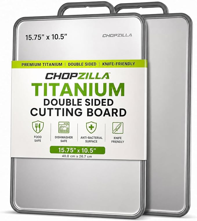 Chopzilla XL Titanium Cutting Board, Food Safe Double Sided PP and Titanium by Unknown