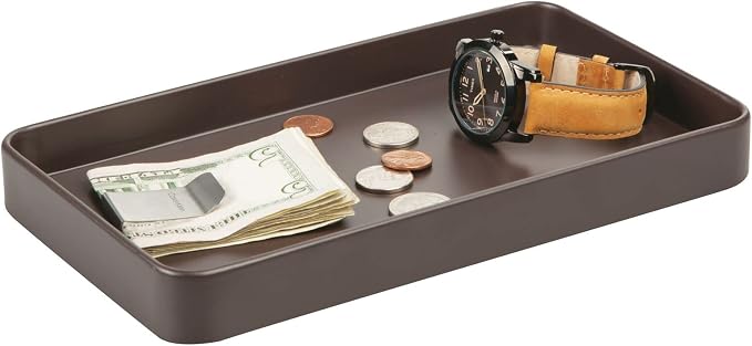 mDesign Modern Decorative Metal Guest Hand Towel Tray Holder Organizer - Image 6