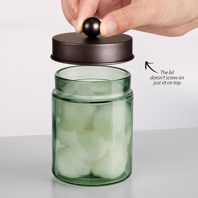 3 Pack Apothecary Jar Canisters Bathroom Vanity Organizer - Image 3