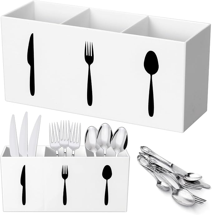 Suzile Acrylic Cutlery Storage Organizer Bin Silverware Caddy Countertop Knife by Suzile
