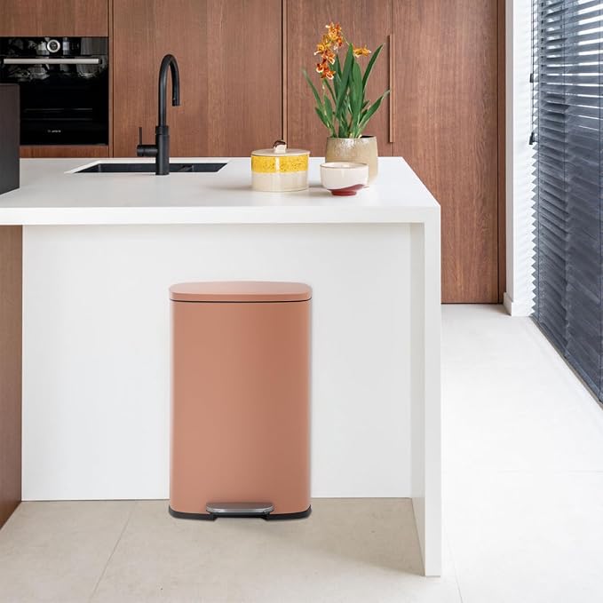 FDW | 13 Gallon Trash Can with Lid | Pink | Fingerprint-Proof | Made of Brushed - Image 5