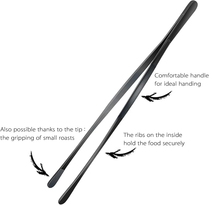 12-Inch Professional Kitchen & Cooking Tweezers Tongs - Image 2