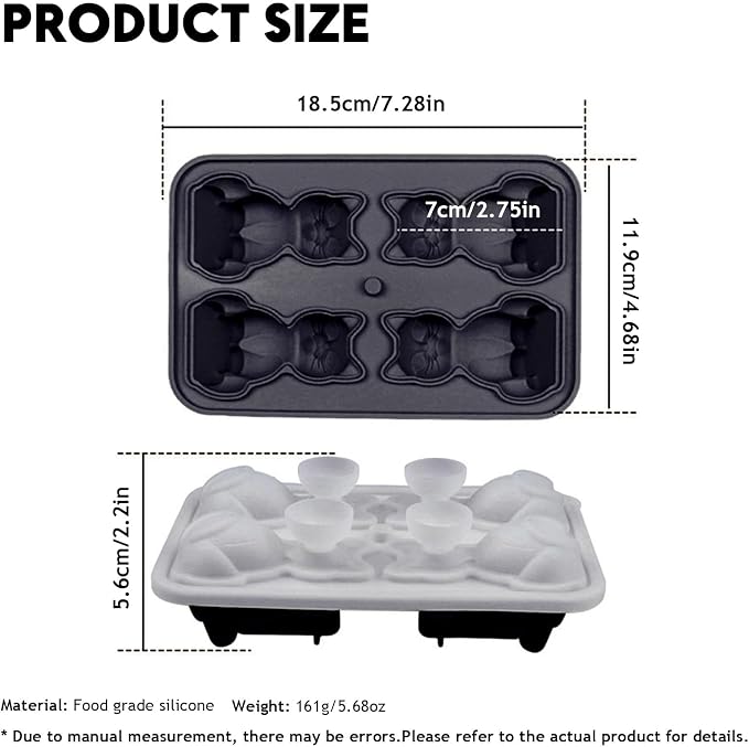 4 Cavities 3D Cat Ice Cube Molds, Cute Cat Shape Ice Mold, Large Ice Cube Tray - Image 2