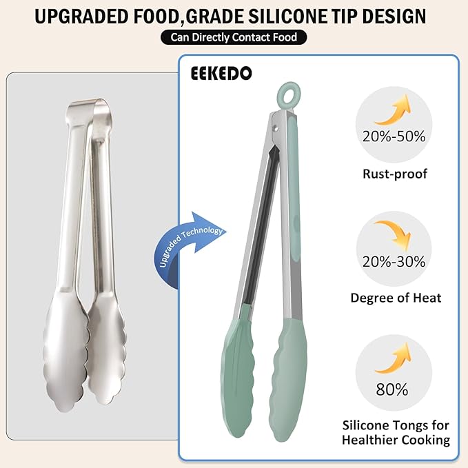 Kitchen Tongs, Stainless Steel Cooking Tongs - Image 3