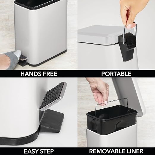 mDesign Pedal Bin — Waste Bin - Image 5