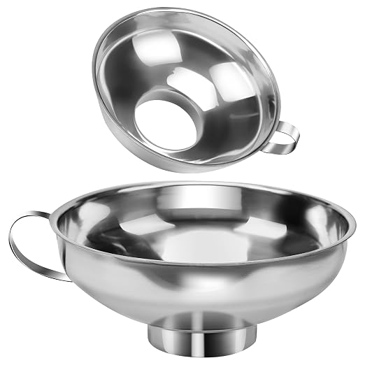 2 PCS Canning Funnel for Wide and Regular Jars, Wide Mouth Funnel Stainless by Yokudo