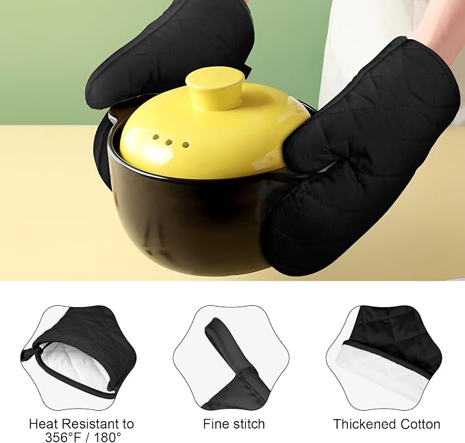 AUAUY 1 Pair Oven Mitts, Heat Resistant BBQ Gloves-Oven Mitts - Image 2