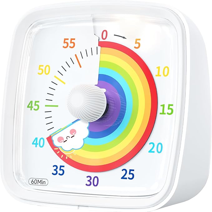 Yunbaoit Visual Timer with Night Light, 60-Minute Rainbow Countdown Timer by Yunbaoit