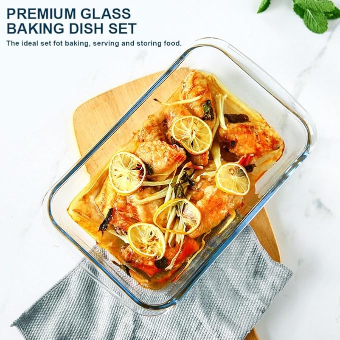 8-Piece Deep Glass Baking Dish Set - Image 4