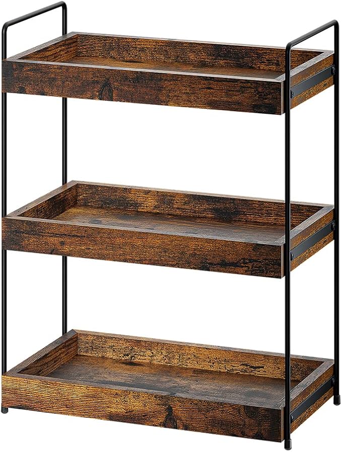 Bathroom Counter Organizer, 3-Tier Wood Spice Rack Organizer by SANRETAHO