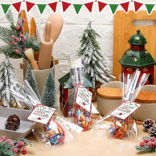 Nuogo 24 Sets Christmas Neighbor Whisks Gifts with Cards, 8 Inch