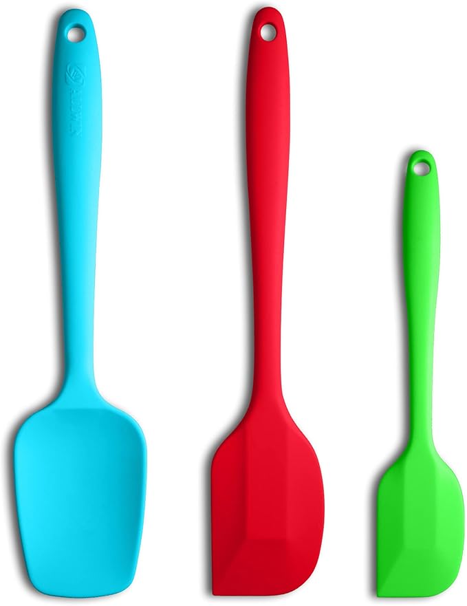 Silicone Spatula 3‑Piece Set Heat Resistant 600°F Non‑Stick Rubber Spatulas by ALLWIN-HOUSEWARE