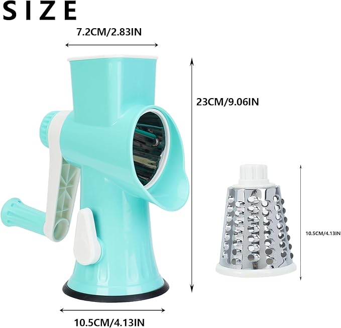 Rotary Cheese Grater with Handle-Versatile Cheese Grater Non-Slip Suction Base - Image 6