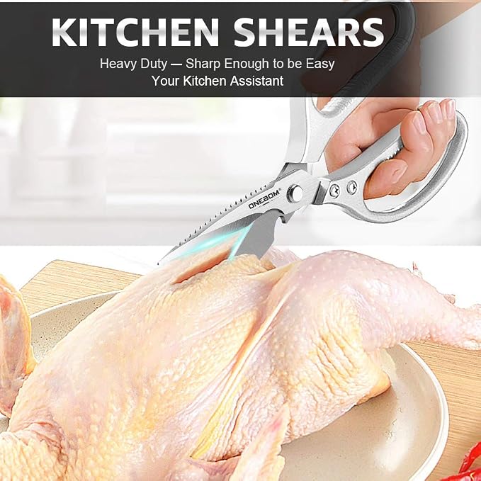 ONEBOM Kitchen Shears 2 Pack, Apartment Kitchen Accessories Cooking Shears - Image 3