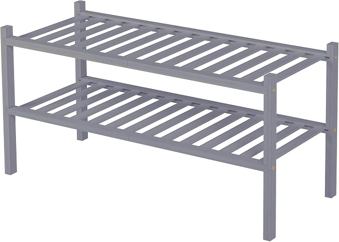 ROMGUAR CRAFT 2 Tier Bamboo Shoe Rack - Image 8