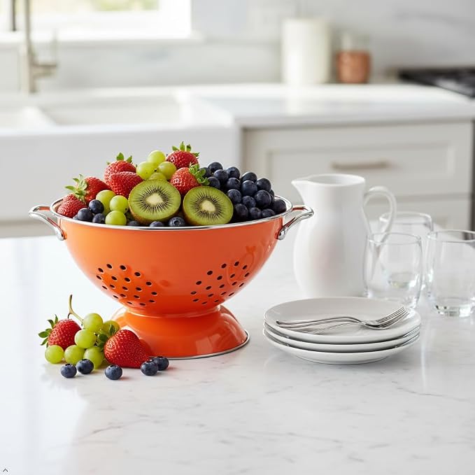 Calypso Basics by Reston Lloyd Powder Coated Enameled Colander, 5 Quart - Image 5