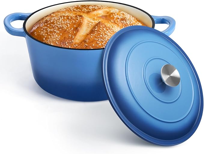 P&P CHEF 7QT Enameled Dutch Oven, Cast Iron Dutch Oven Pot by PPCHEF