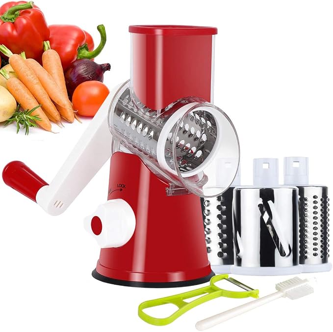 Ourokhome Rotary Cheese Grater Hand Crank, Kitchen Shredder Speed Mandolin by Ourokhome