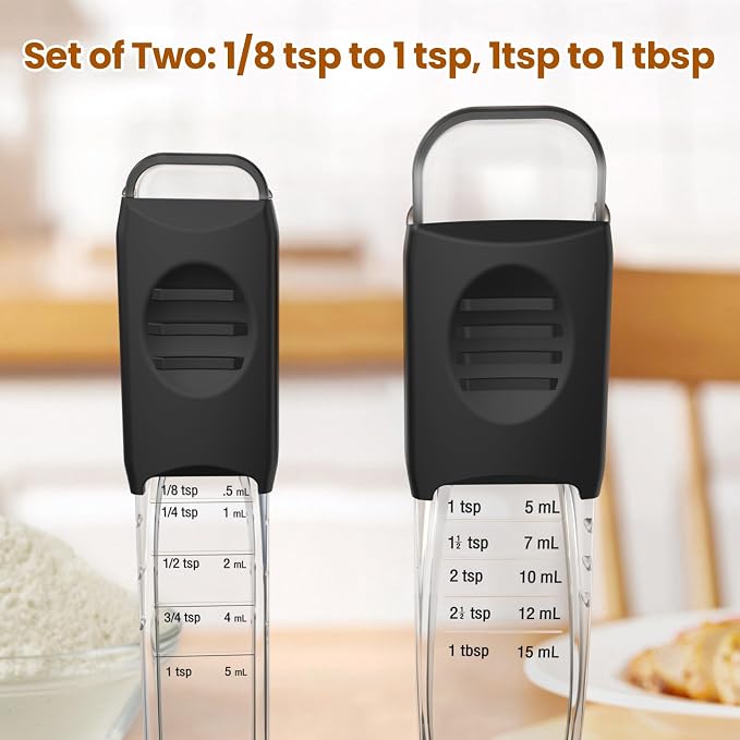 Professional Adjustable Measuring Spoons Set of 2#2258, Fits in Spice Jars - Image 2