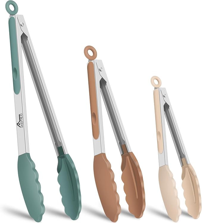 HOTEC Premium Stainless Steel Locking Kitchen Tongs by Hotec