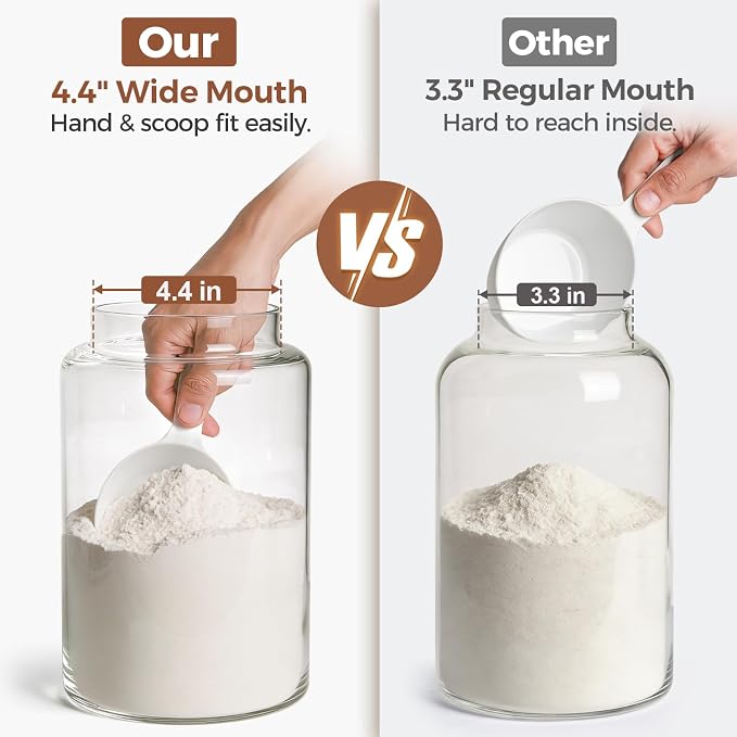 ComSaf 2Pcs Wide-Mouth Flour Sugar Storage Containers - Image 6