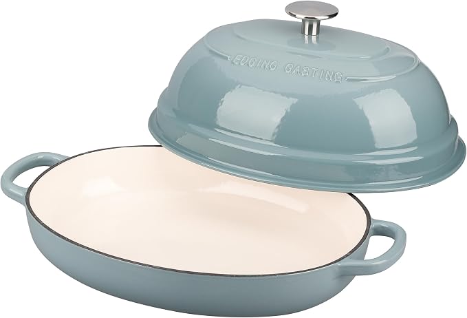 EDGING CASTING Enameled Oval Cast Iron Dutch Oven Pot - Image 4