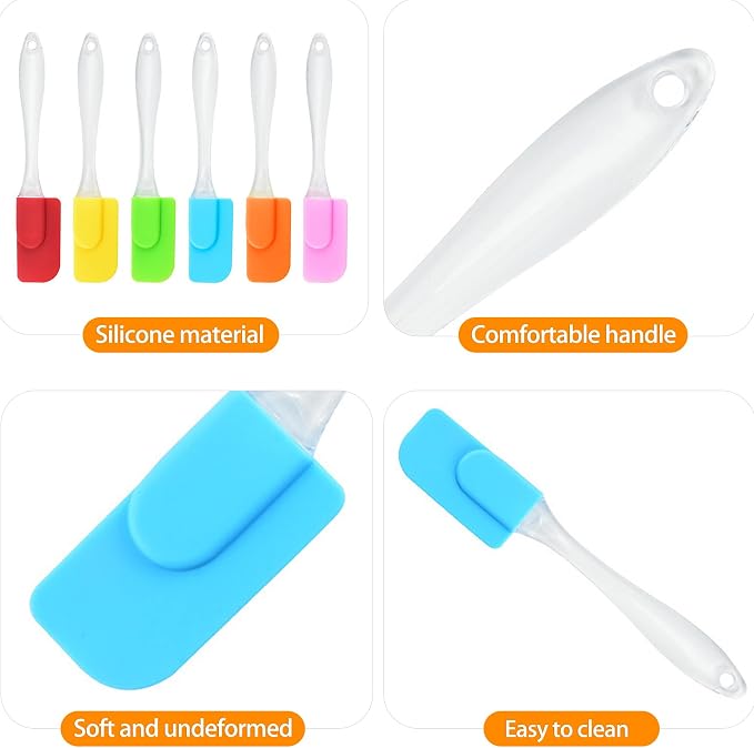 ZukoCert 6 Piece Mini Silicone Spatula Set, Small Heat-Resistant Rubber Spatulas - Image 3