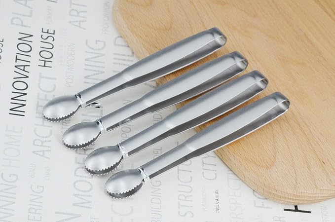 HINMAY Mini Tongs 5-3/4 Inch Stainless Steel Small Serving Tongs, Tiny Kitchen - Image 4