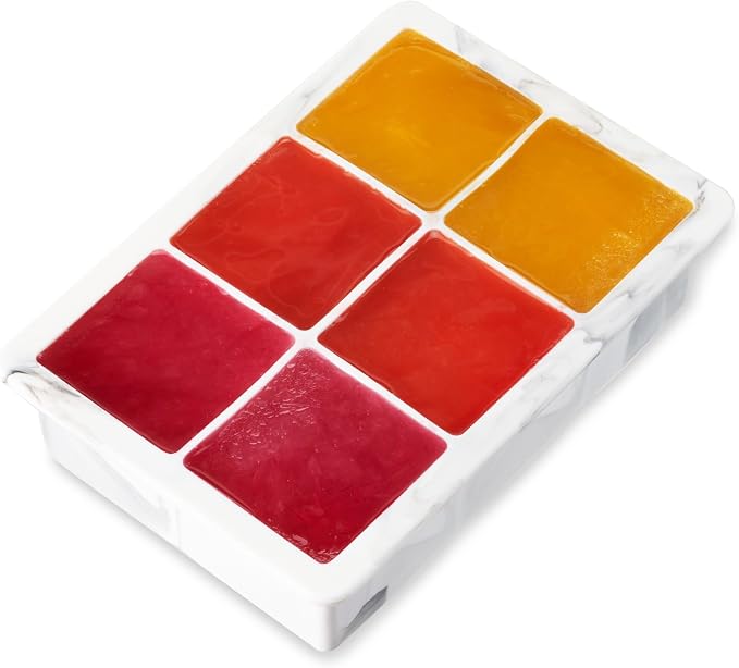 Host Ice Cube Tray with Lid, Makes 6 Large 2" Cubes, Durable Silicone Trays - Image 6